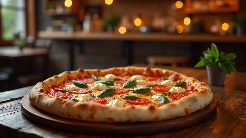 Samsun Atakum - Artisan New York style pizza on a rustic wooden ta