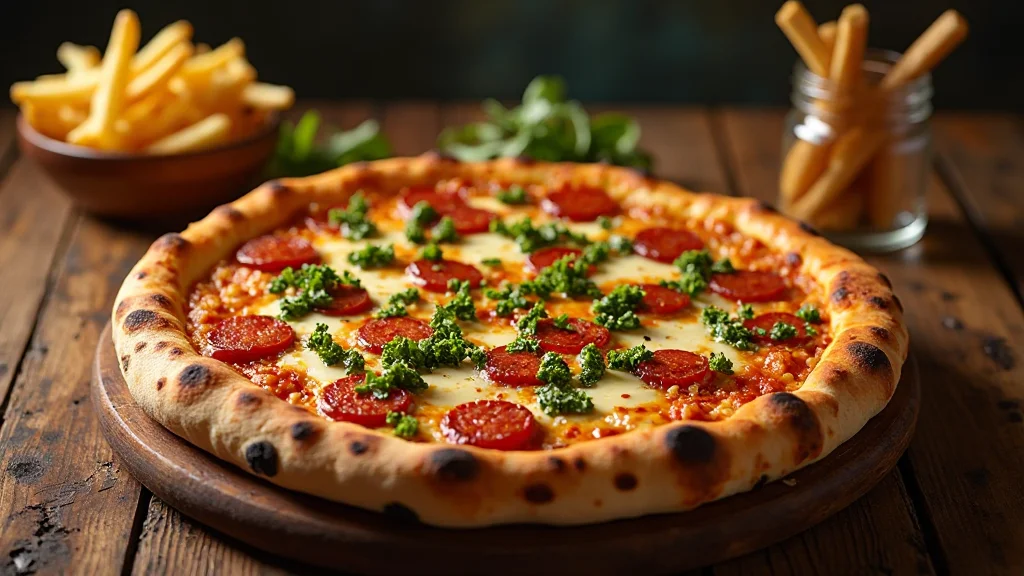 Samsun Atakum - An artisan 'Lanatolia a Napoli' pizza displayed pr