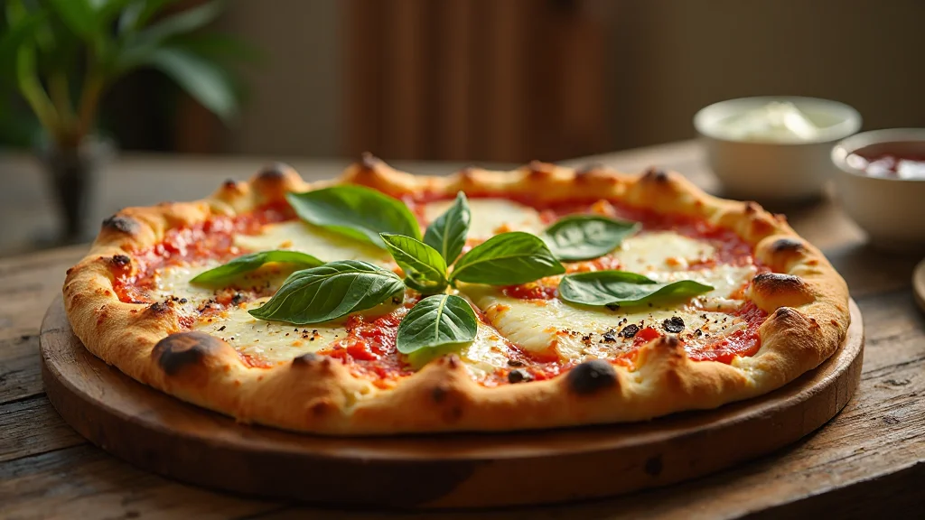 Samsun Atakum - Delicious artisan Napolitan pizza on a rustic wood