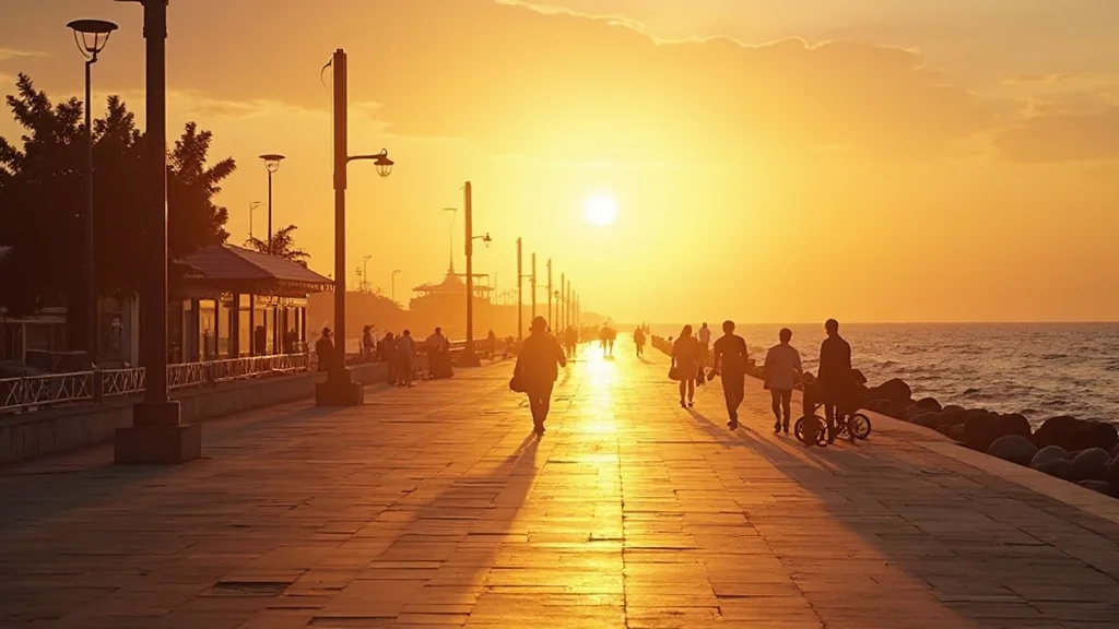 Samsun Atakum - A beautiful sunset view of Atakum beach promenade