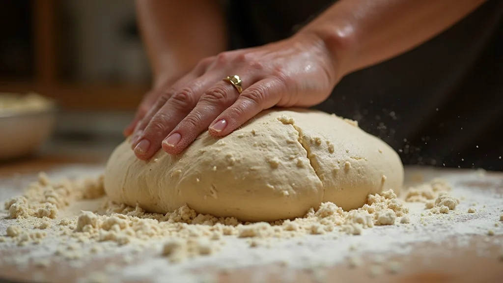 Samsun Atakum - A close-up shot of artisanal pizza dough being kne