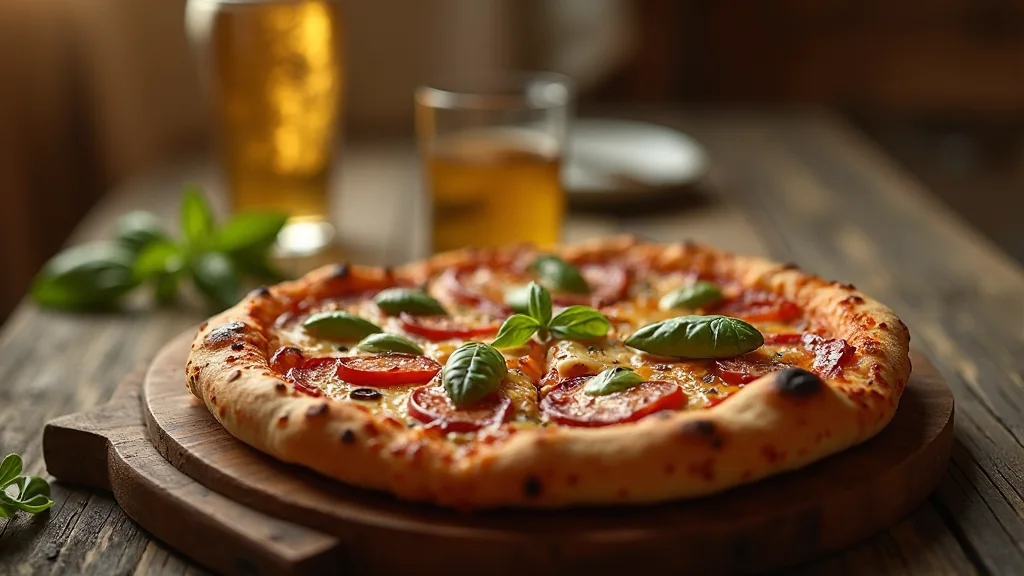 Samsun Atakum - Gourmet Himpasto pizza on a rustic wooden table un