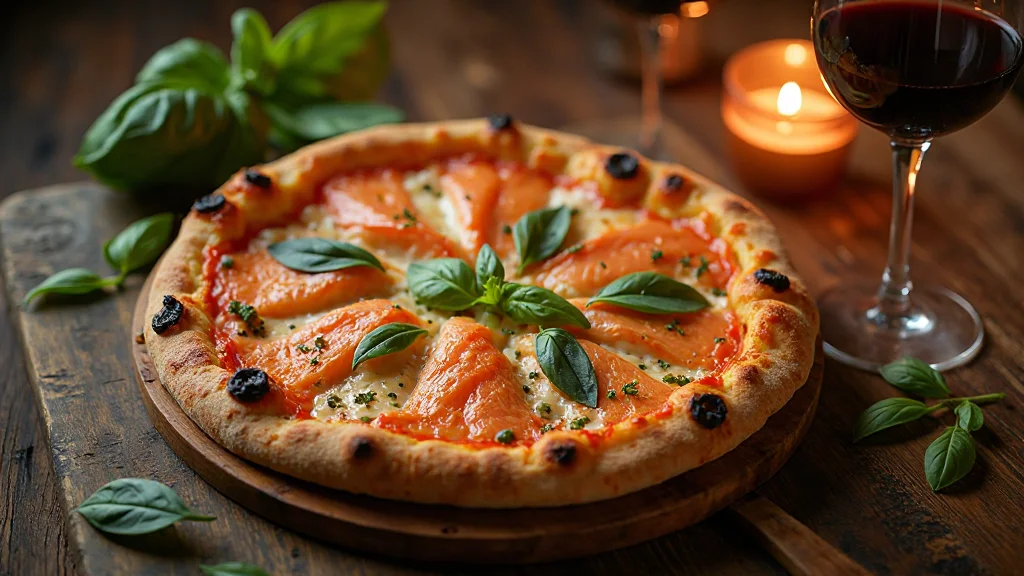 Samsun Atakum - Close-up, top-down shot of a gourmet Bianca al Sal